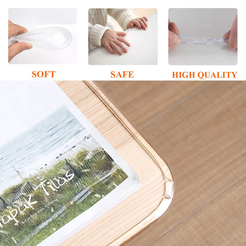 Corner Guards Furniture Edge Protectors Transparent Soft Silicone Bumper Strip Clear Edge Corner Cushion 20ft(6m) with Double-Sided Tape for Tables,Household 6m - NewNest Australia