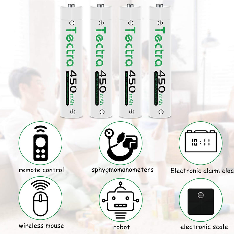 2X AAAA Batteries, Tectra Rechargeable Ni-MH AAAA Batteries + LED USB Charger for Surface Pen, Active Stylus, LED Candle, Flashlight, Portable CD, MP3 Players, Digital Camera and More 2 battery + 1 charger - NewNest Australia