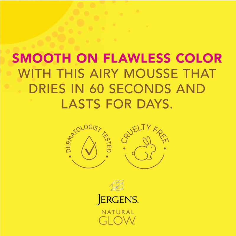 Jergens Natural Glow Instant Sun Body Mousse, Self Tanner for Light Bronze Tan, Sunless Tanning Body Bronzer, Fake Tan for Fair to Medium Skin, 6 Ounce Jergens Natural Glow Instant Sun Sunless Tanning Mousse for Body, Light Bronze, 6 Ounce - NewNest Australia
