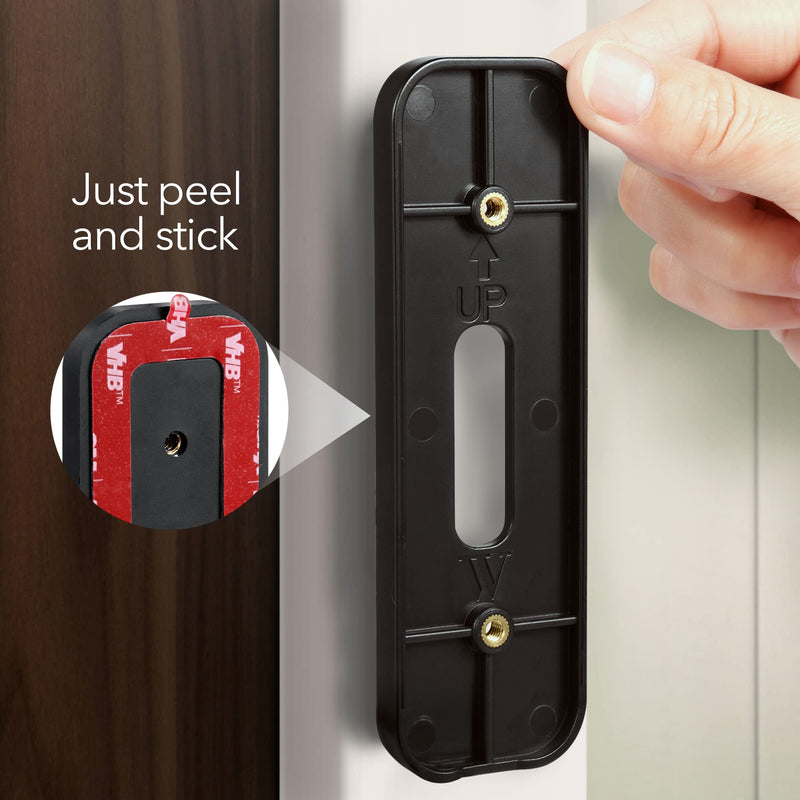 Wasserstein No-Drill Mount Compatible with Blink Video Doorbell - Wall Mount/Mounting Bracket for Blink Security Wireless System (Black) - NewNest Australia