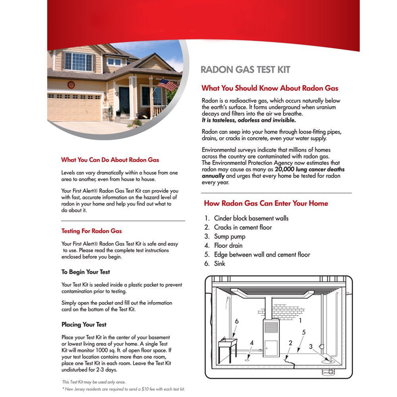 First Alert Radon Gas Test Kit, RD1 - NewNest Australia