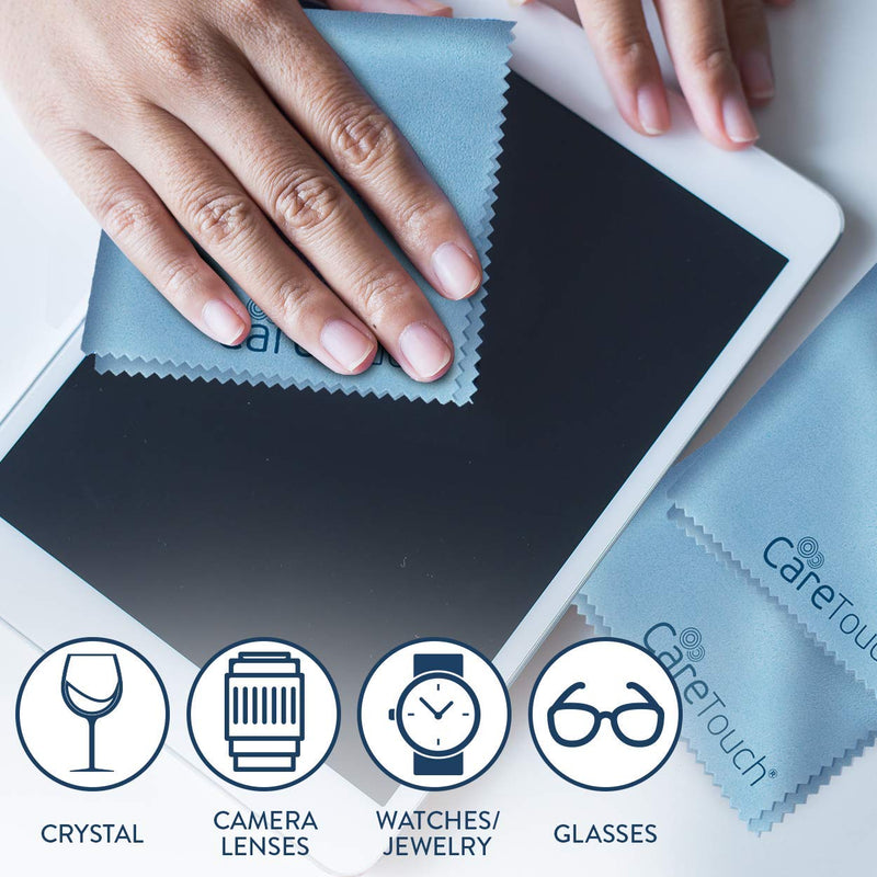 Care Touch Microfiber Cleaning Cloths, 6 Pack - Cleans Glasses, Lenses, Phones, Screens, Other Delicate Surfaces - Large Lint Free Microfiber Cloths - 6"x7" (Blue) Blue - NewNest Australia