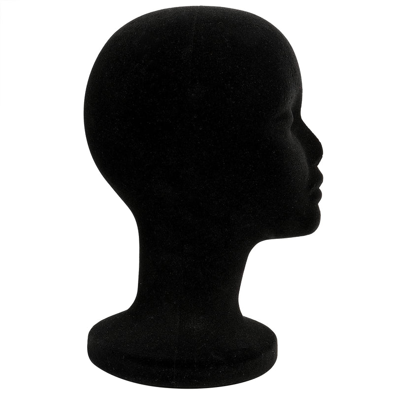 Foraineam 2 Pack Black Styrofoam Mannequin Head, 12 Inch Female Manikin Foam Heads, Wig Holder Hats Glasses Hairpieces Display Stand - NewNest Australia