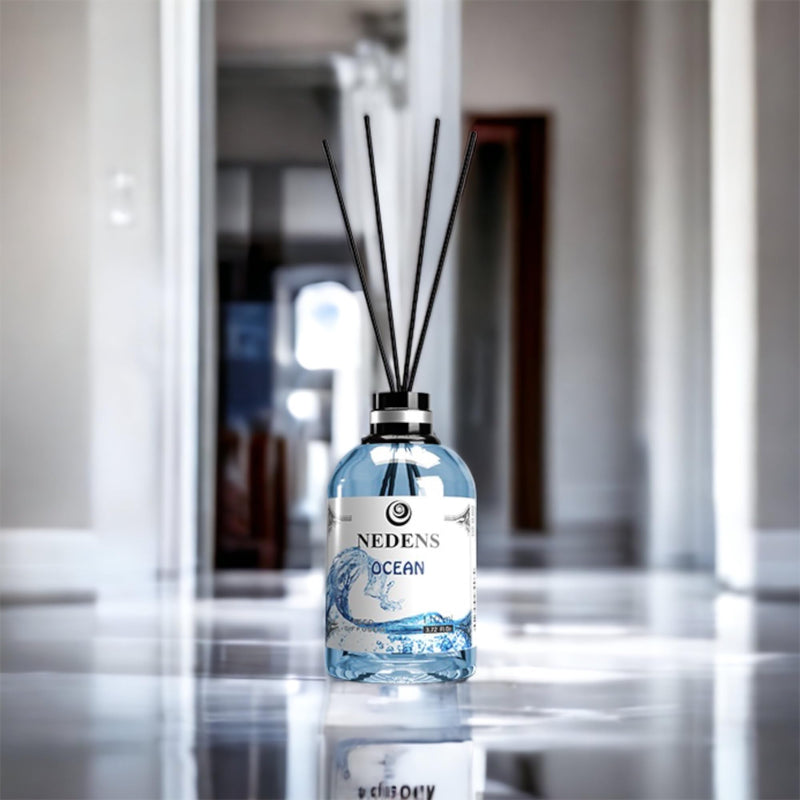 Nedens Reed Diffuser Diffuseur A Roseaux Room Fragrance With Fragrance Sticks, Diffuser, Air Freshener For Office, Bathroom, Kitchen, Room, Perfume For Home, 110 Ml (Ocean) - NewNest Australia