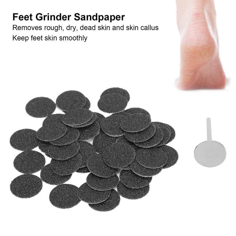 Feet Grinder Sandpaper, Pack Of 50 Electric Callus Remover, Sandpaper Discs, Pedicure Tool, Replacement Accessories With Shaft, For Hard, Dead Skin, Cracked Heel, Only For Foot Sanders (Œ¶15 Mm) - NewNest Australia