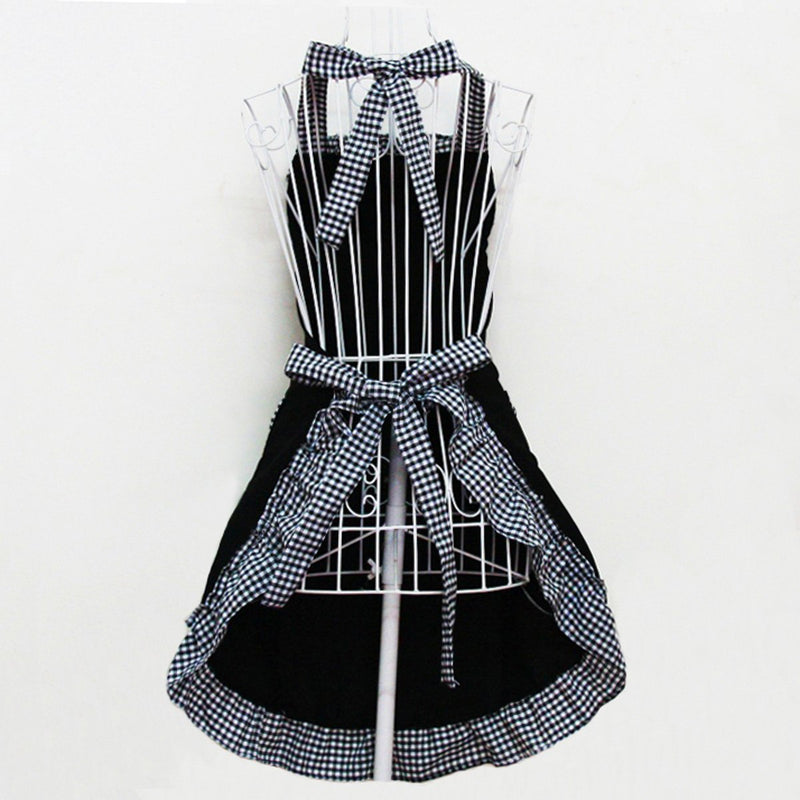 NewNest Australia - Hyzrz Cute Retro Lovely Vintage Lady's Kitchen Fashion Flirty Women's Aprons with Pockets Black Patterns for Mother's Day Gift 