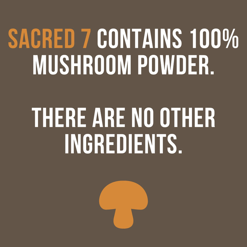 Sacred 7 Mushroom Extract Powder - USDA Organic - Lion's Mane, Reishi, Cordyceps, Maitake, Shiitake, Turkey Tail, Chaga - Supplement - Add to Coffee/Tea/Smoothies - Whole Mushrooms - No fillers 2 Ounce (Pack of 1) - NewNest Australia