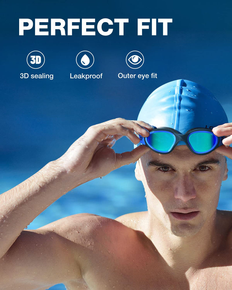 ZIONOR Swim Goggles, G1 Polarized Swimming Goggles Anti-Fog for Adult Men Women A1-g1-polarized Mirror Blue Lens - NewNest Australia