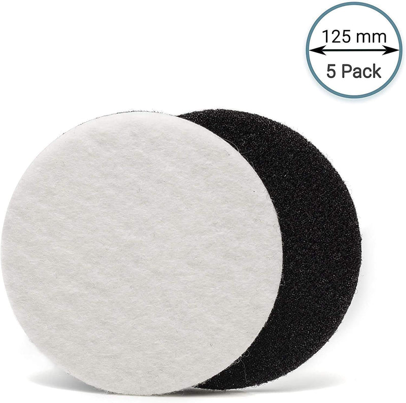 GLASS POLISH 11008 GP-PRO Felt Polishing Pad Set for Polishing Glass, Plastic, Metal, Marble | Ø 5 inch | Pack of 5 Pads - NewNest Australia