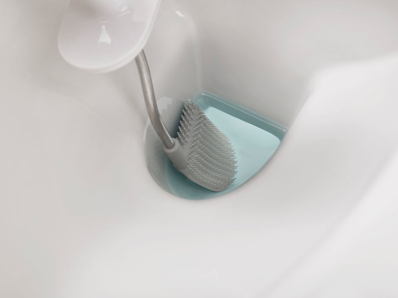 NewNest Australia - Joseph Joseph 70515 Flex Toilet Brush with Slim Holder Flexible Anti-Drip, Gray With Holder 