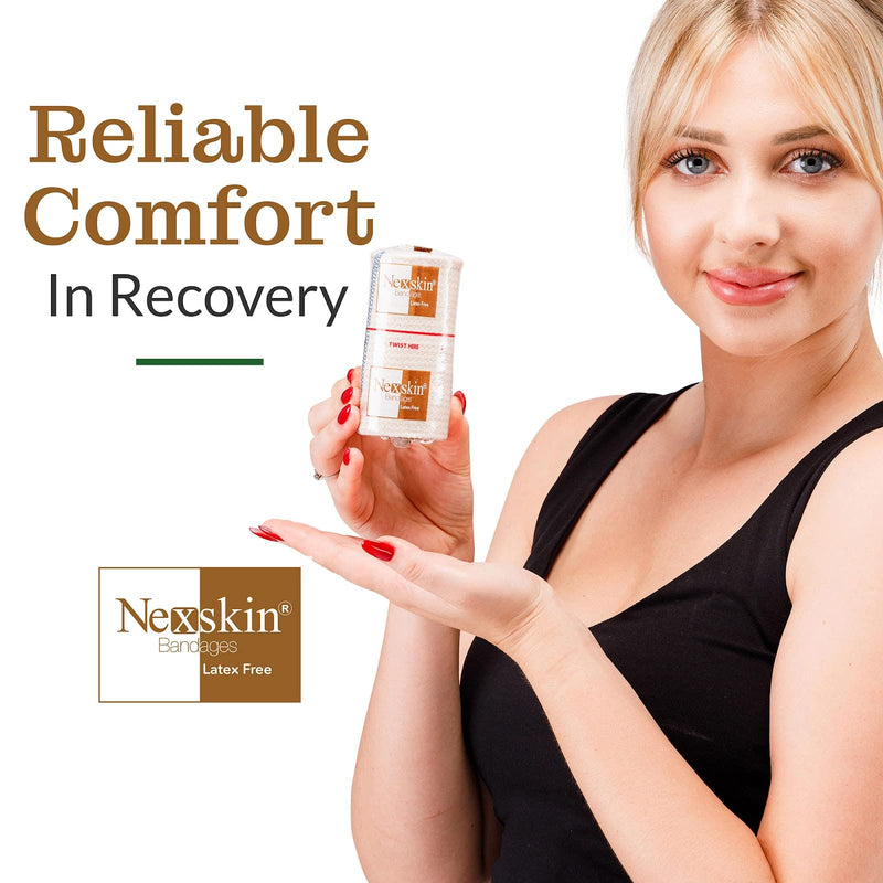 Premium Elastic Bandage Wrap (4” Wide, 2 Pack) - Nexskin Latex Free Athletic/Medical Compression Bandages Hook & Loop Fasteners at Both Ends - Lifetime Washable & Reusable USA Organic Cotton Bandage 4 Inch (Pack of 2) - NewNest Australia