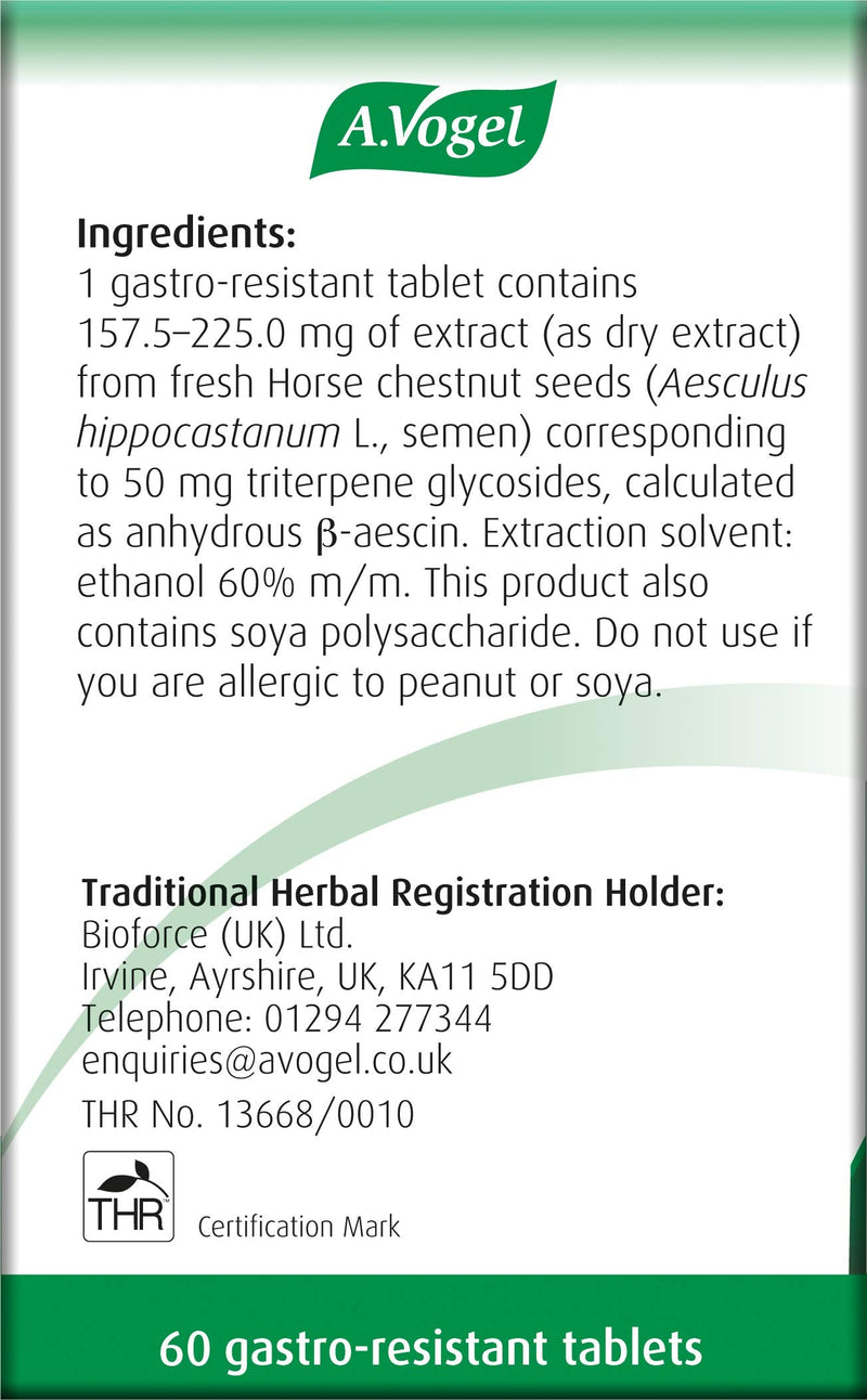 A.Vogel Venaforce Horse Chestnut Tablets | Relieve Symptoms of Varicose Veins, Tired Aching Legs, Leg Cramps & Swollen Ankles | 60 Tablets 60 Count (Pack of 1) - NewNest Australia