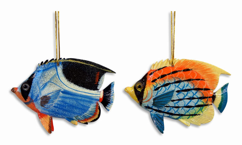 NewNest Australia - lxx 4" Hand Painted Ocean Creature Ornament Crab, Sea Turtle, Seahorse, Tropical Fish (Set of 8) 41L8 