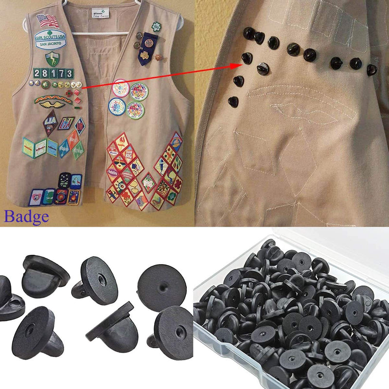 100pcs PVC Rubber Pin Backs, Rubber Lapel Pin Backs for Replacement Uniform Badge(Black) 100PCS - NewNest Australia