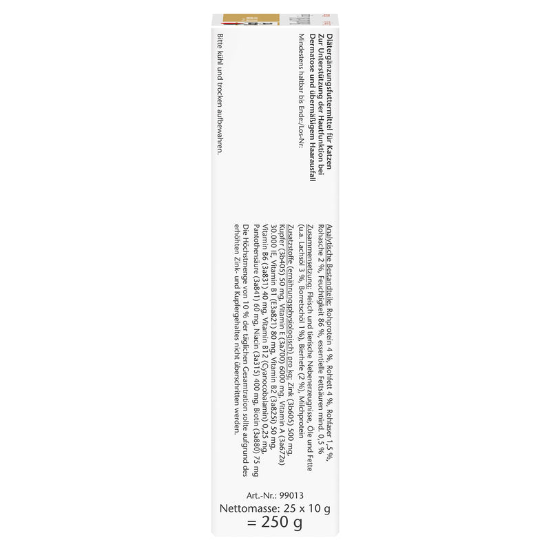 Doppelherz Skin & Fur Complex for Cats - To support skin function in dermatosis and excessive hair loss - 25 licks Skin and Fur Complex - NewNest Australia