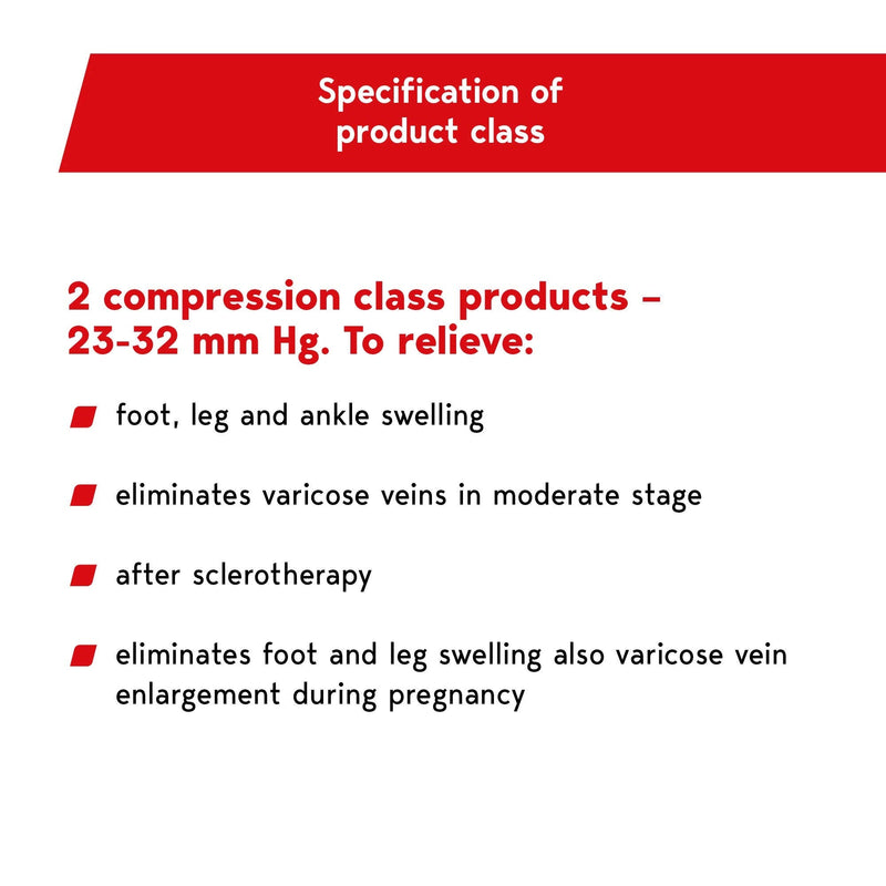Lauma Medical, 23-32 Mmhg Medical Compression Stockings With Silicone Edge For Men And Women, Class Ii, Class 2, Closed Toe Area, Thigh-High Stockings Short, S-Size, Black - NewNest Australia