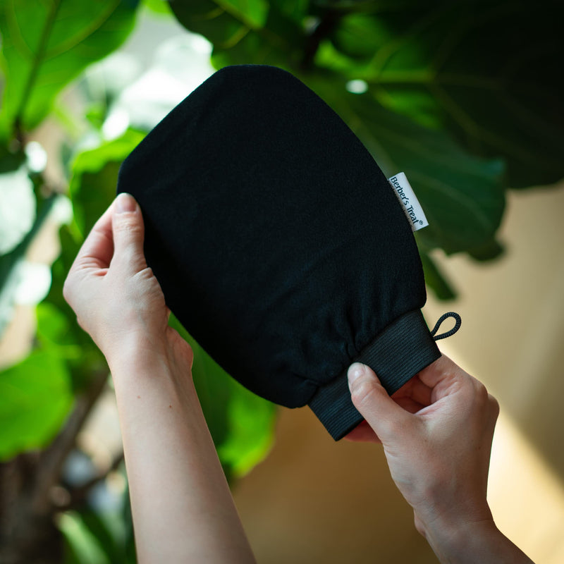 Berber's Treat Kese Exfoliating Glove Body - Exfoliating Sponge and Ingrown Hair Treatment (Black) Black - NewNest Australia