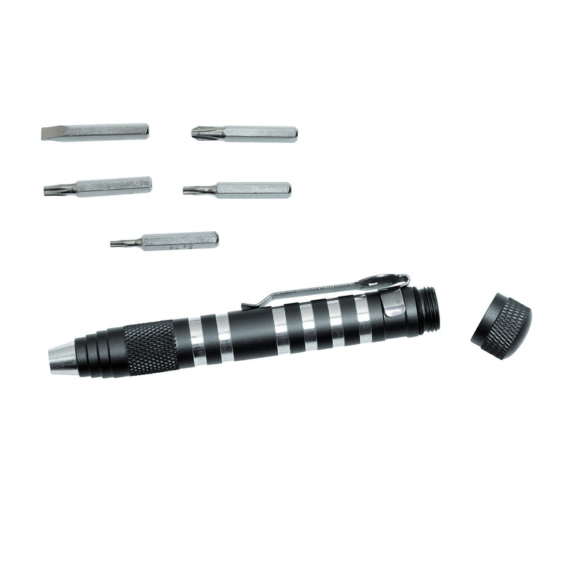 Kershaw TX-Tool (TXTOOL); 4.8 in. Single-Position Multifunction Magnetic Bit Driver; Includes T-6, T-8, T-10, 2 Phillips and Slotted Screwdriver Bit; 1.1 oz, Black - NewNest Australia