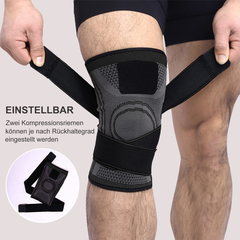 Knee Support Pack Of 2 Sports Knee Support With Adjustable Straps Men Women Knee Sleeve For Knee Pain, Meniscus Tear, Arthritis, Tendonitis, Running, Climbing, Weights (Black, Xl) - NewNest Australia