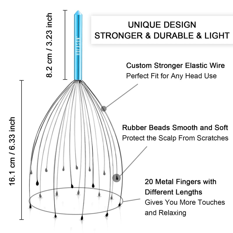 HOFASON Head Massager Scalp Scratcher with 20 Fingers, Handheld Head Scratcher Tingler Massage for Deep Relaxation, Hair Stimulation and Body Stress Relax(Random Colors) 1 Pack - NewNest Australia