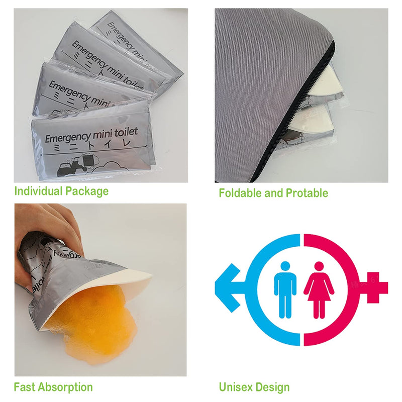Urine Bags Disposable,Centhird Pee Bags for Men Women 700ml 12Pack, Portable Urinal Toilet for Camping Travel Car Vomit Bag, Urinals Bag with Gel for Female Male Kids Children Pregnant 12 Pack - NewNest Australia