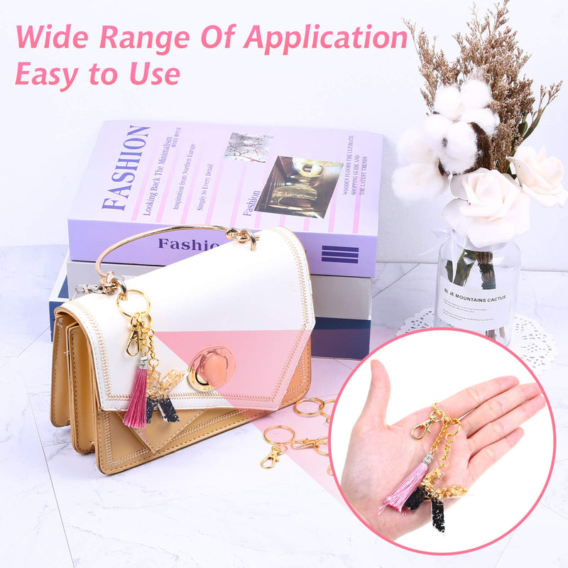Gold Keychain Rings for Craft, Paxcoo 100pcs Keychain Hardware Kit Includes 50Pcs Key Chain Hooks and 50pcs Key Rings, Bulk Keychain Making Supplies for Resin Craft, Acrylic Blanks Gold - NewNest Australia