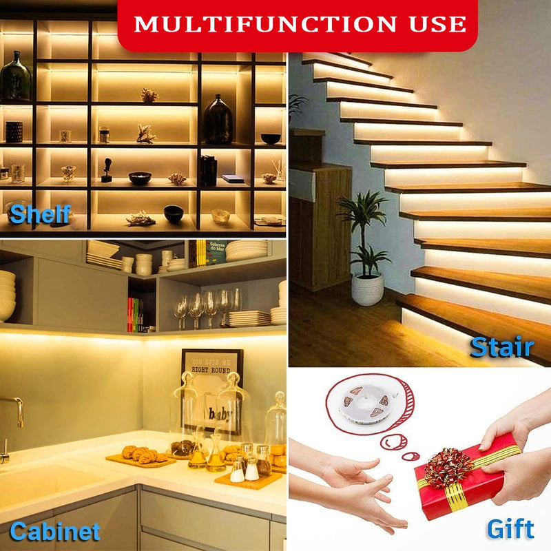 MY BEAUTY LIGHT LED Strip Lights Warm White,16.4ft Dimmable LED Light Strip with Memory Function,300 Bright 3000K 2835 LEDs,Self-Adhesive 12v Flexible LED Rope Lights for Kitchen Cabinet Bedroom Party 16.4FT - NewNest Australia