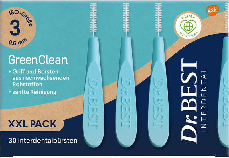 Dr.BEST GreenClean Interdental, Bigpack Size 3, 30 pieces - interdental brushes for gentle cleaning of the spaces between teeth - NewNest Australia