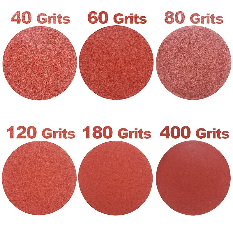 HIFROM 5 Inch Sanding Discs NO-Hole Hook and Loop 40 60 80 100 120 180 240 320 400 800 Grit Sandpaper Aluminum Oxide Random Orbital Sander Pads (100-Pack) 40 - 800 Grit(100-Pack) - NewNest Australia