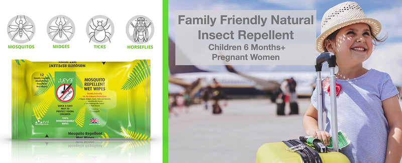 THEYE Powerful Natural Mosquito Repellent Wet Wipes | DEET Alcohol Free | 100% Natural with No Harmful Chemicals | Plant-Based | Up To 6 Hours of Protection | Kind to Skin - NewNest Australia