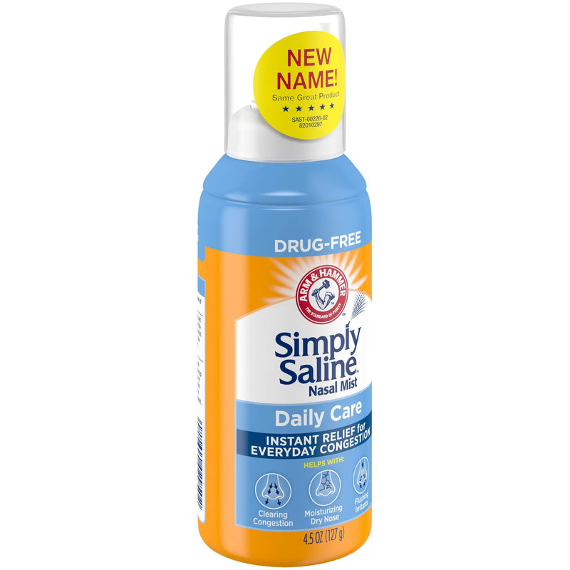 ARM & HAMMER Simply Saline Nasal Care Daily Mist 4.5oz – Instant Relief for Every Day Congestion – One 4.5oz Bottle 4.5 Fl Oz (Pack of 1) - NewNest Australia