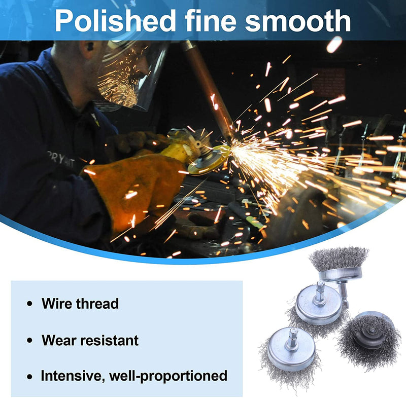 4 Pcs Wire Cup Brush Set, WENORA Wire Brush for Drill 1/4 Inch Arbor 0.010 Inch Coarse Carbon Steel-2 Inch Wire Drill Brush for Drill Attachment - NewNest Australia