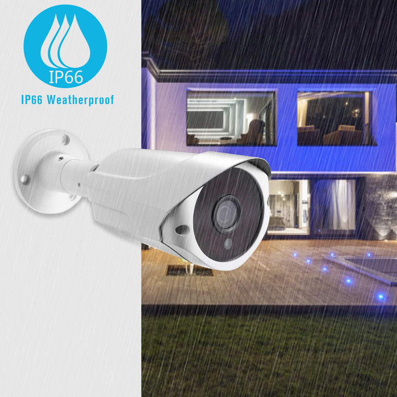 HD 5MP POE IP Bullet Camera Outdoor/Indoor, with 3.6mm Lens 65ft IR Night Vision Motion Detection IP 66Waterproof BC1-5MP - NewNest Australia