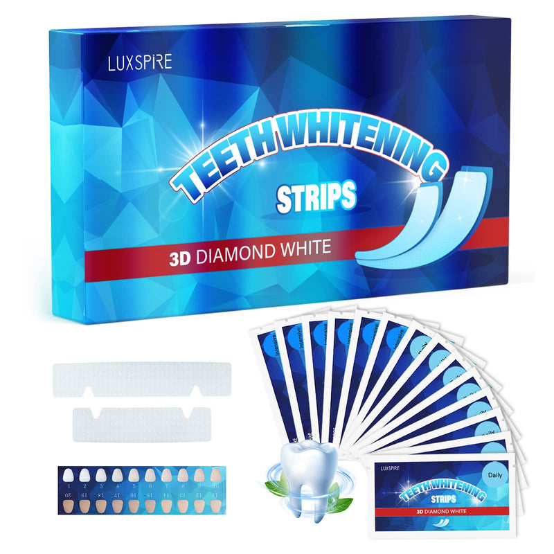 Luxspire Non-Sensitive Formula Teeth Whitening Strips, 28 Strips(14 Treatments) Non-Peroxide Professional Rapid Teeth Whitening Set, Enamel Safe Teeth Bleaching for Removing Smoking Coffee Stain, Mint 14 Pack - NewNest Australia