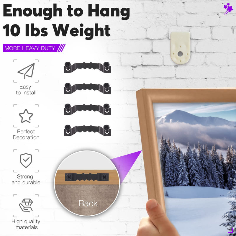 Swpeet 600Pcs Sawtooth Picture Frame Hanging Hangers Double Hole with Screws and Screwdriver, for Home Decoration Creative Picture Frame Hanging (Black) Black - NewNest Australia