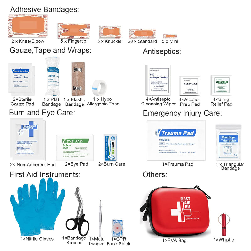 【2022 Upgrade】Portable Small First Aid Kit Compact Medical Kits with with Compartments EVA Case for Car, Home, Outdoors, Sports, Camping, Hiking and Office - NewNest Australia