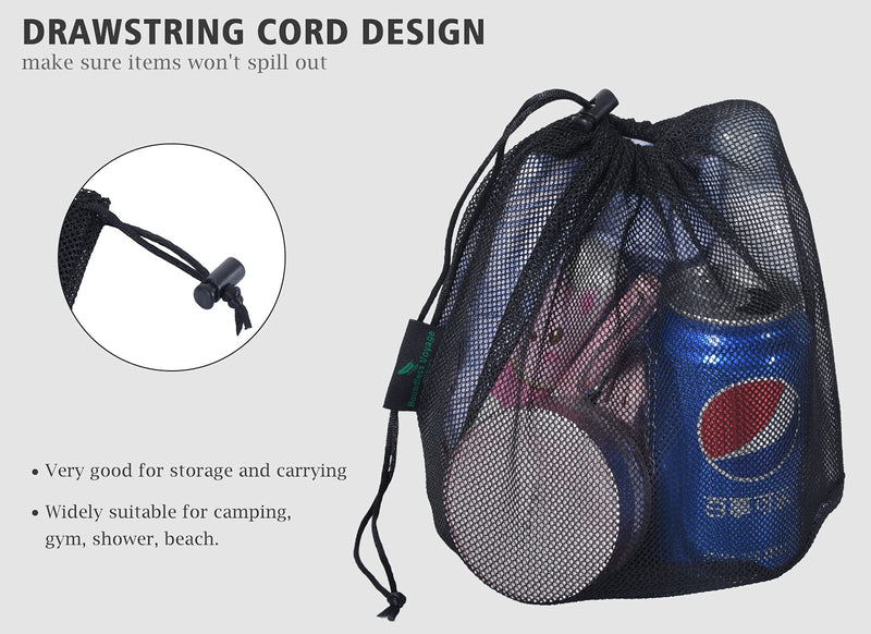 iBasingo Black Drawstring Bags Mesh Bag Nylon Sack Durable Net Bag Small Travel Stuff Sack Mesh Storage Ditty Bag for Cosmetics Shower Gels Bottle Pot Tennis Golf Ball Outdoor Tools 5 pieces/lot Bvp04xl: 7,09 X 7,68 Inches - NewNest Australia