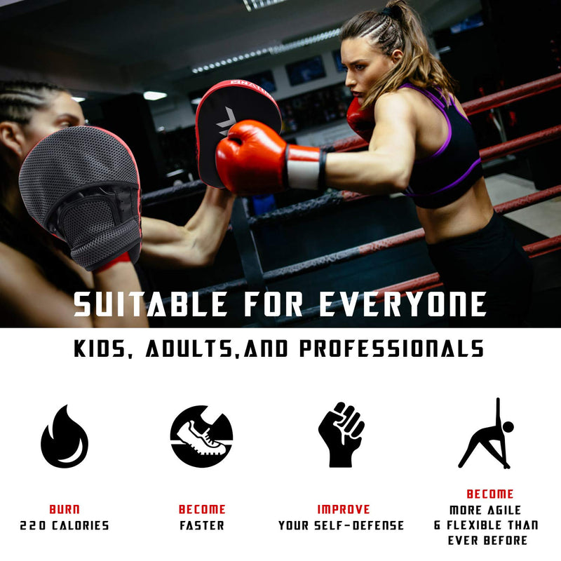 Xnature Essential Curved Boxing MMA Punching Mitts Boxing Pads w/Gift Box Hook & Jab Pads MMA Target Focus Punching Mitts Thai Strike Kick Shield for X'Mas Gift Punching Mitts A pair Red - NewNest Australia