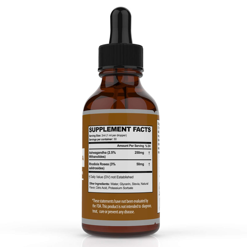 100% Natural Ashwagandha Extract for Stress Relief and Adrenal Support. This Ashwagandha Liquid & Rhodiola Rosea Supplement is a Mood Enhancer, Cortisol Manager and a Natural Sleep Aid - NewNest Australia