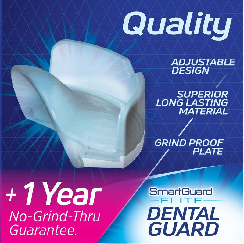 Dental Guard SMARTGUARD ELITE (2 Guards 1 Travel case) Front tooth Custom Anti Teeth Grinding Night Guard for Clenching - TMJ Dentist Designed - Bruxing Splint Mouth Protector For Relief of Symptoms - NewNest Australia