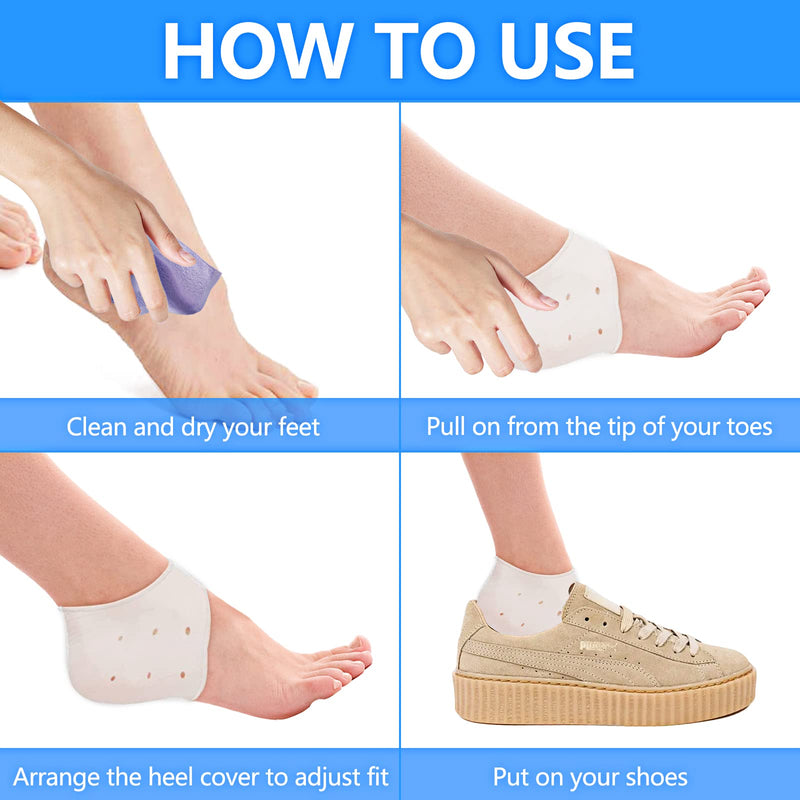 Newpop 3 pairs of heel protection silicone, breathable heel pads gel, heel protector, soft pads heel socks, heel socks for heel spurs plantar fasciitis, heel pain, dry cracked heel - NewNest Australia