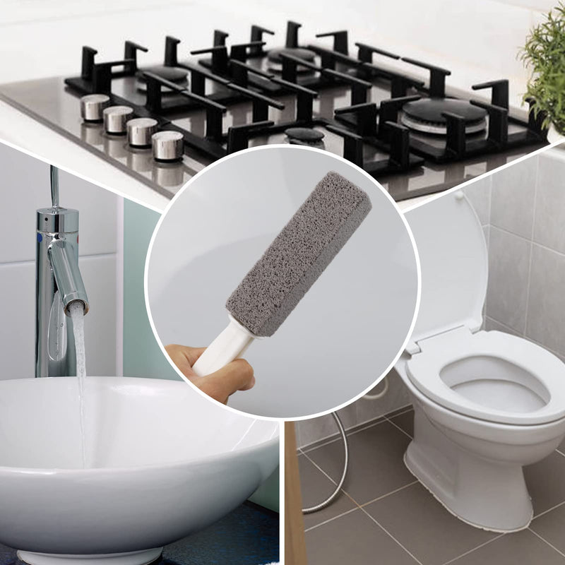 Pumice Cleaning Stone, with Handle Toilet Bowl Ring Cleaner Pumice Stone Sticks, Hard Water Ring Stains Remover Pumice Stone Sticks Brushes for Kitchen Bath Pool Household Cleaning(2 Pack) - NewNest Australia