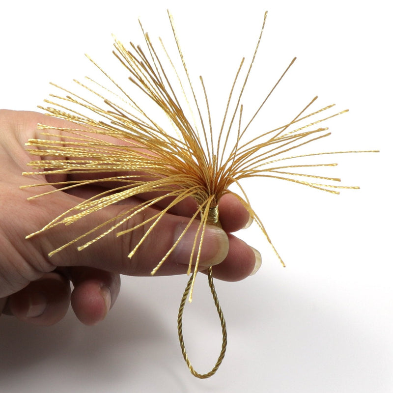 VAPKER 100 Pieces Light Gold 13cm/5-Inch Silky Handmade Soft Tassels Floss Bookmark Tassels with 2-Inch Cord Loop for Jewelry Making, DIY Projects, Bookmarks A:light Gold - NewNest Australia