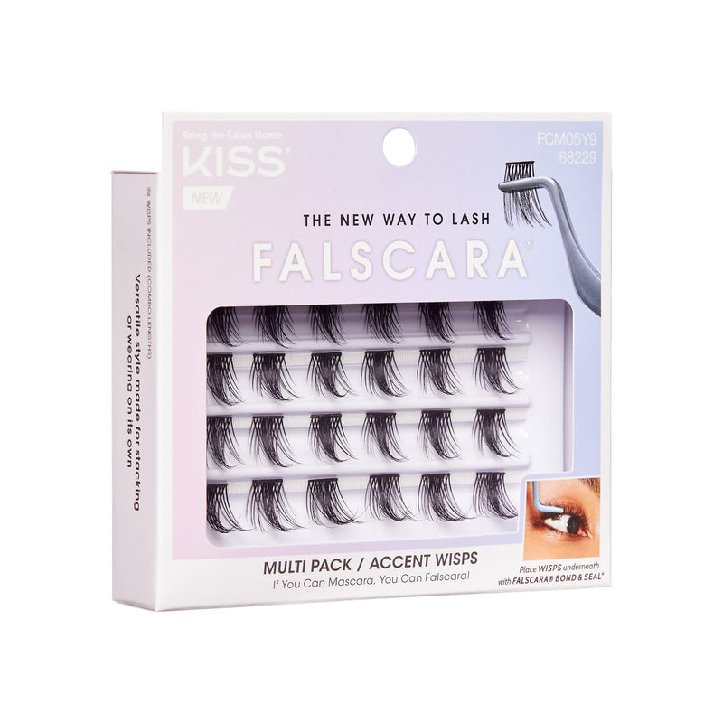 KISS FALSCARA False Eyelashes WISPS Multipack, Accent, DIY, Ultra Glam, Invisible, Rewearable 3x, Buildable & Customizable, Easy To Apply, Split Lash Tip | 24 Wisps - NewNest Australia