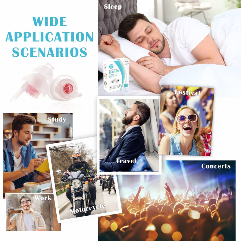 Ear Plugs for Sleeping, Eargrace 2 Pairs Soft Noise Reduction Earplugs for Small Ear Canals - Hearing Protection Earplugs for Sleep, Festivals, Concerts, Travel, Work, Motorcycle, Loud Events Pink - NewNest Australia