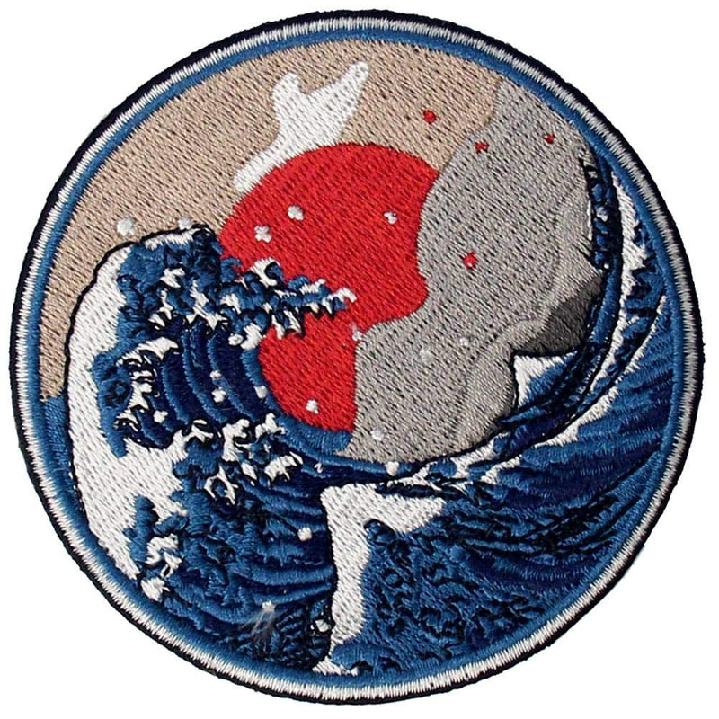 Great Wave Off Kanagawa Patch Embroidered Applique Badge Iron On Sew On Emblem - NewNest Australia