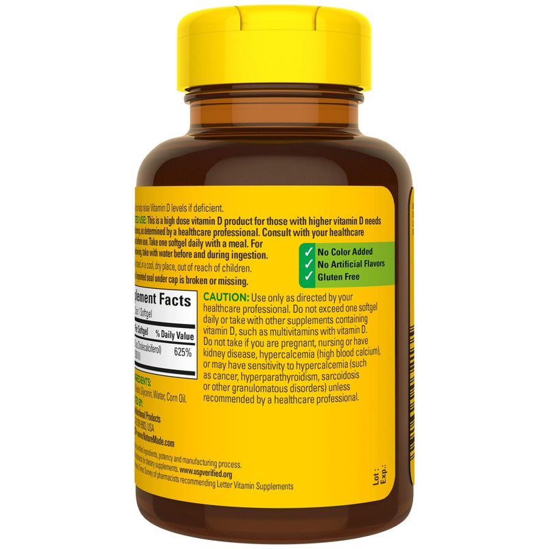 Nature Made Extra Strength Vitamin D3 5000 IU (125 mcg), Dietary Supplement for Immune Support, 360 Softgels, 360 Day Supply - NewNest Australia