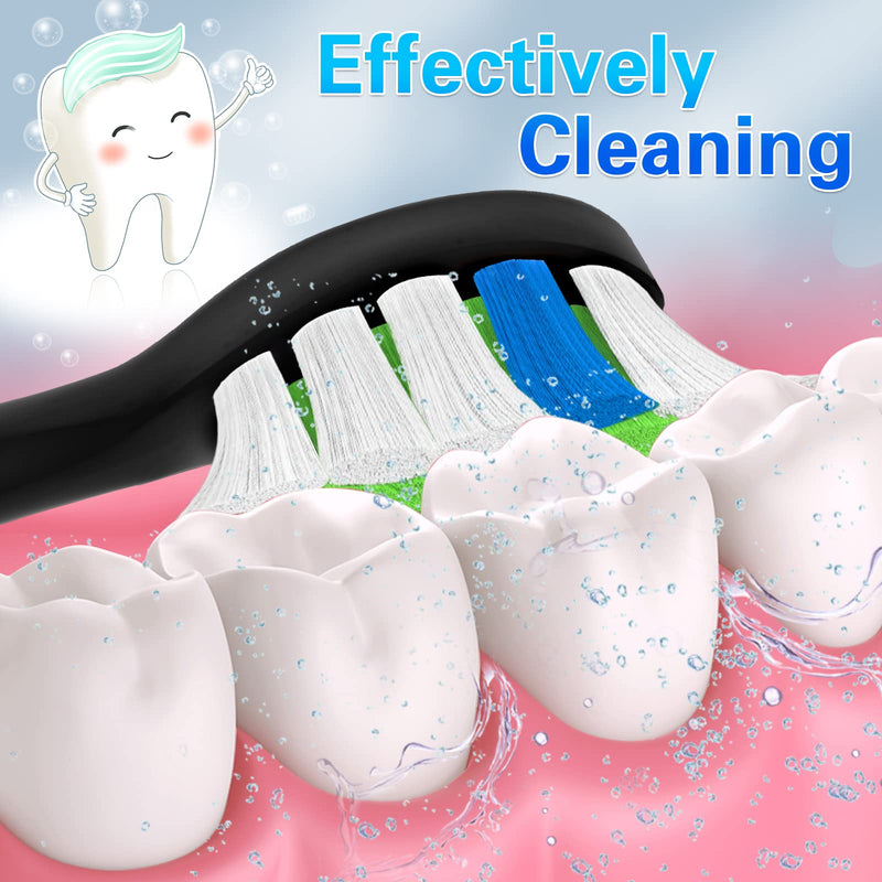 Replacement Toothbrush Heads for Philips Sonicare - Electric Replacement Brush Heads Compatible with Sonicare Protectiveclean, HealthyWhite, FlexCare, EasyClean, 10 Pack Black - NewNest Australia