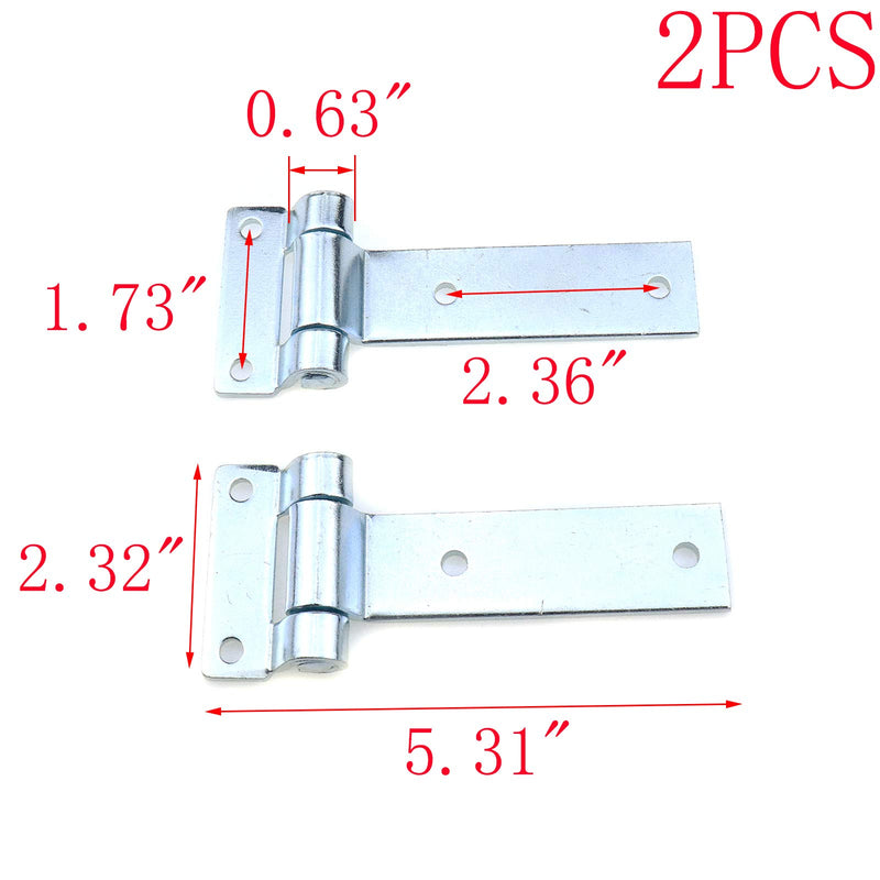 Mironey 5.31" x 2.32" Strap Tee T Hinge Carbon Steel T Hinge for Garage Barn Door Gate Shed Cargo Trailer Truck Pack of 2 - NewNest Australia