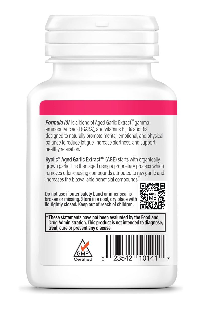 Kyolic Aged Garlic Extract Formula 101, Stress and Fatigue Relief, 100 Capsules (Packaging May Vary) 100 Count (Pack of 1) - NewNest Australia